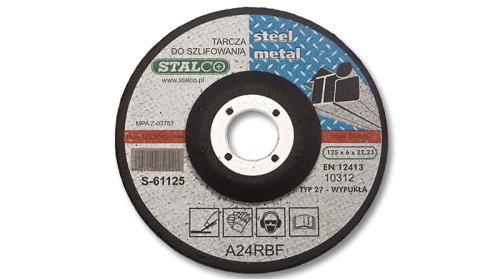 Tarcza do szlifowania metalu wypukła STALCO 230X6.0