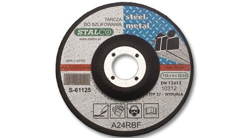 Tarcza do szlifowania metalu wypukła STALCO 180X6.0