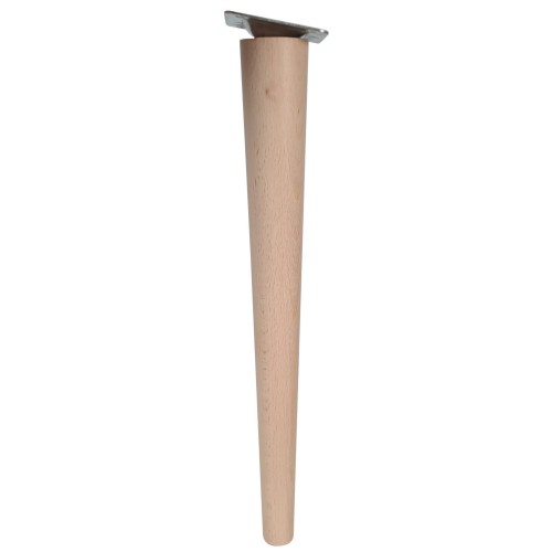 Noga drewniana bukowa prosta+skośna blacha H40