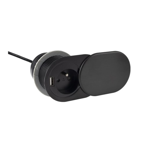 Gniazdo wpuszczane w blat z portem SLIDE BOX USB CZARNE