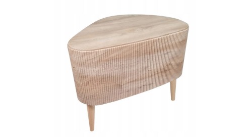 Stolik kawowy ryflowany asymetryczny  0064 67X45X29X20 Beżowy/Krem