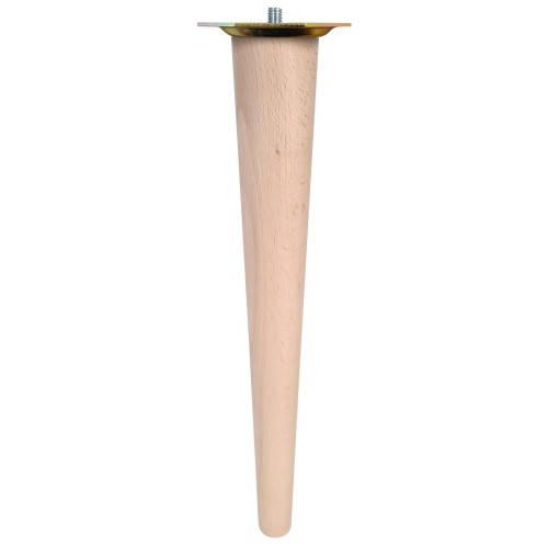 Noga drewniana bukowa prosta+prosta blacha H35
