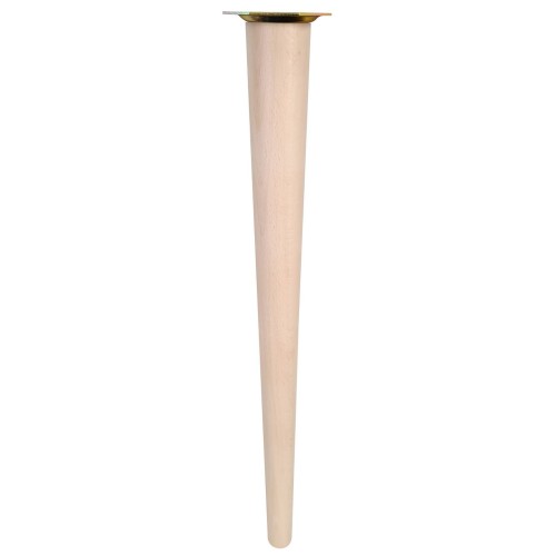 Noga drewniana bukowa prosta+prosta blacha H55