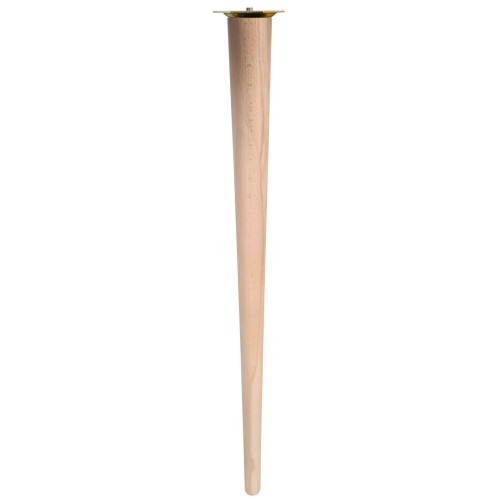 Noga drewniana bukowa prosta+prosta blacha H75