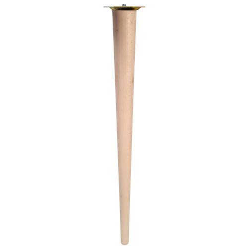 Noga drewniana bukowa prosta+prosta blacha H65