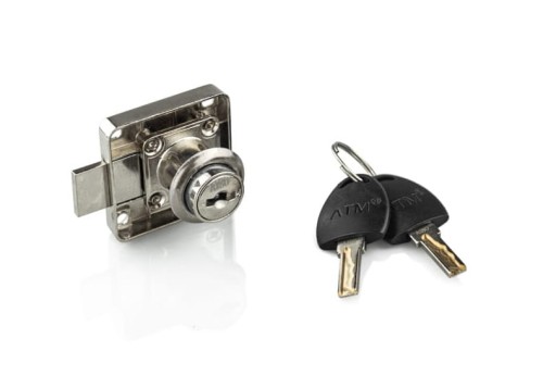 Zamek meblowy kwadratowy ZB-300 -System jednego klucza CHROM