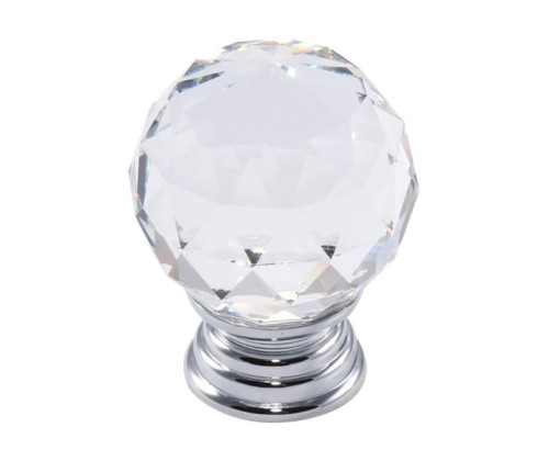 Gałka meblowa kryształowa FI35 - GKS003 CHROM