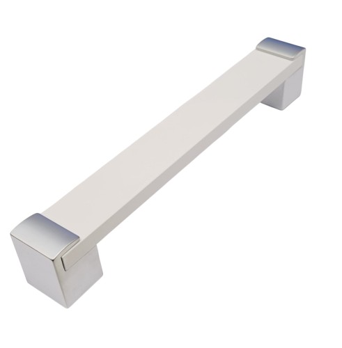 Uchwyt meblowy UA66-160 mm Biały+Aluminium 