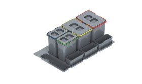 Pojemnik na odpady PRAKTIKO do szafki 90 2x15L+ 2x7L