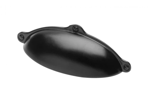 Uchwyt meblowy muszla MARSALA - 64 mm Czarny Mat