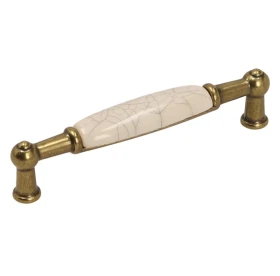 Uchwyt meblowy z porcelaną DP21 -96 mm Stare Złoto