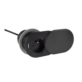 Gniazdo wpuszczane w blat z portem SLIDE BOX USB CZARNE