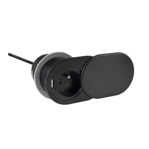 Gniazdo wpuszczane w blat z portem SLIDE BOX USB CZARNE