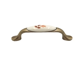 Uchwyt meblowy porcelana L-1947 MLK-2 - 96 mm Stare Złoto
