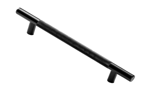 Uchwyt meblowy radełkowany Industrialny 160 mm Czarny