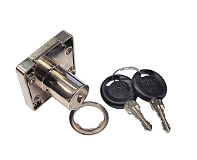 Zamek meblowy kwadratowy SISO system 1 klucza - Chrom