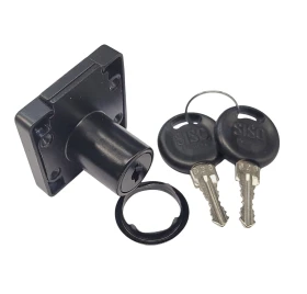 Zamek meblowy kwadratowy SISO system 1 klucza - Czarny