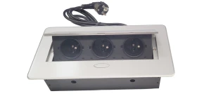 Gniazdo wpuszczane w blat 3x Gniazdo - Aluminium