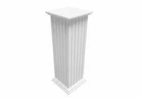 Ozdobna kolumna do salonu ze schowkiem MDF - Biała