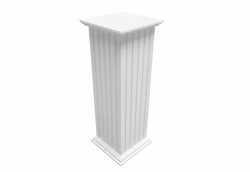 Ozdobna kolumna do salonu ze schowkiem MDF - Biała